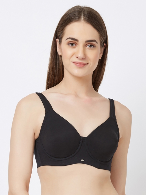 

Soie Black Solid Underwired Non Padded Everyday Bra CB-204