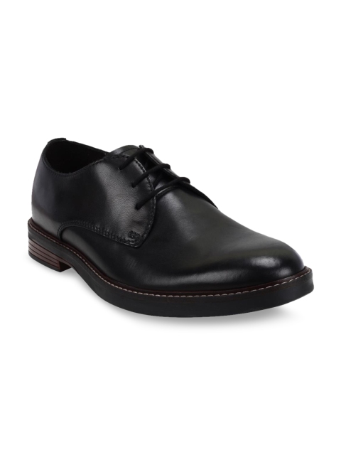 

Clarks Men Black Solid Leather Formal Derbys