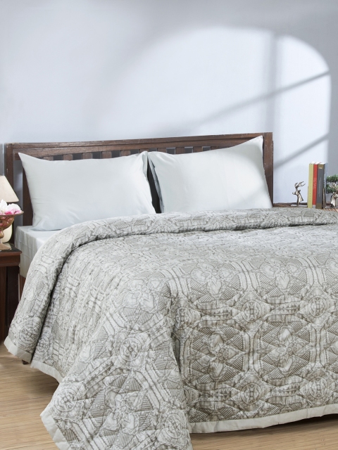 

MASPAR Grey Abstract AC Room 150 GSM Double Bed Quilt