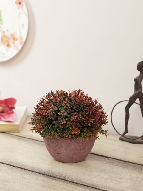 

House Of Accessories Green & Red Artificial Flower Plant With Pot