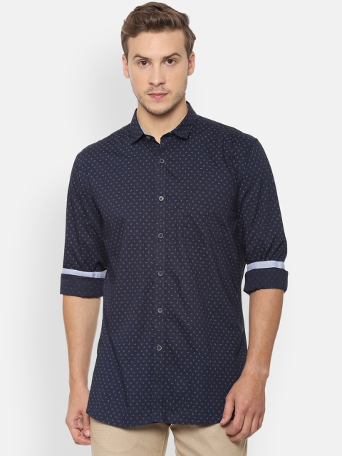 

Allen Solly Men Navy Blue Slim Fit Printed Casual Shirt