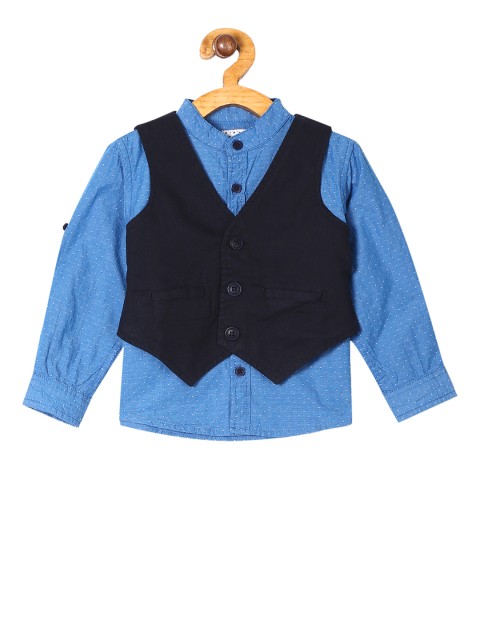 

Donuts Boys Blue Regular Fit Printed Casual Shirt