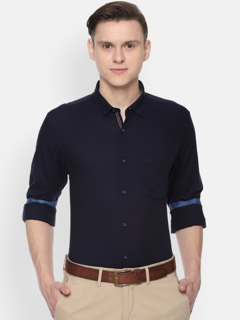 

Allen Solly Men Navy Blue Slim Fit Solid Casual Shirt