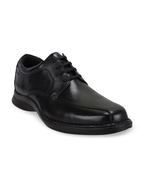 

Clarks Men Black Solid Leather Formal Derbys