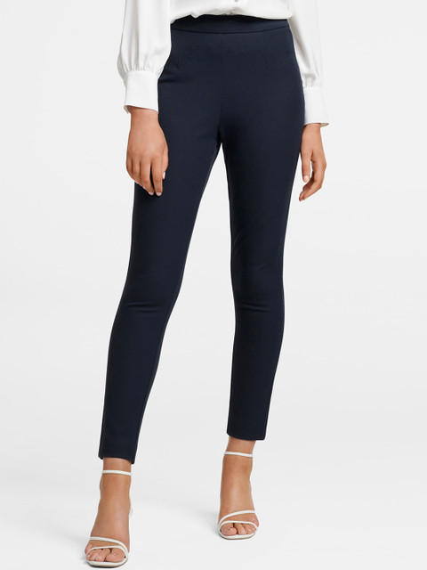 

Forever New Women Navy Blue Skinny Fit Solid Formal Trousers