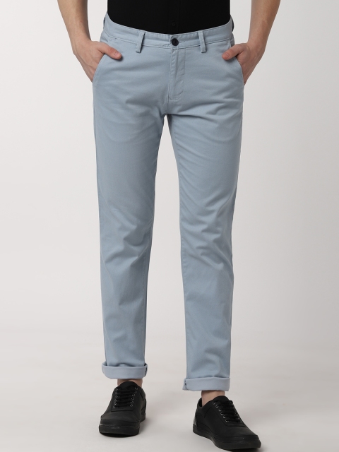

Peter England Casuals Men Blue Slim Fit Printed Regular Trousers