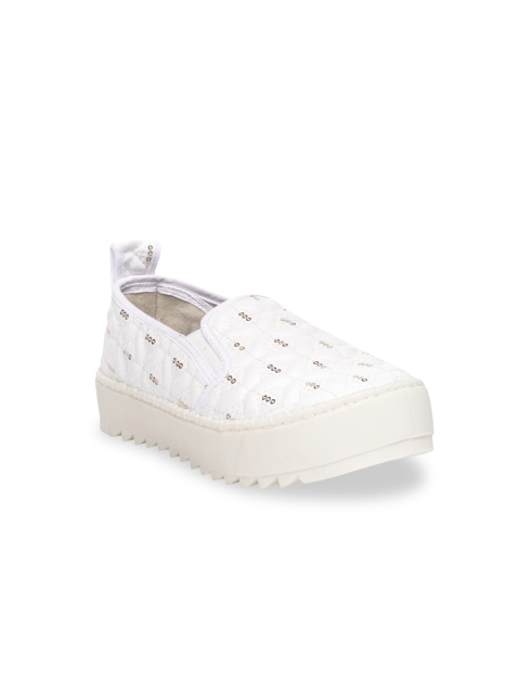 SCENTRA Women White Slip-On Sneakers