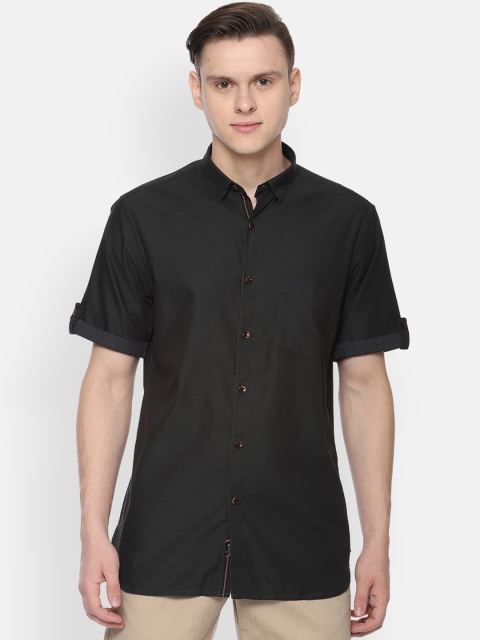 

Allen Solly Men Black Slim Fit Solid Casual Shirt