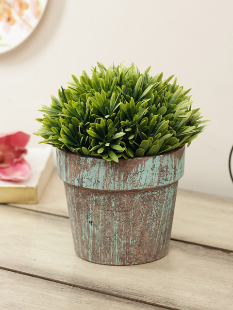 

House Of Accessories Green Artificial Flower Plant With Pot