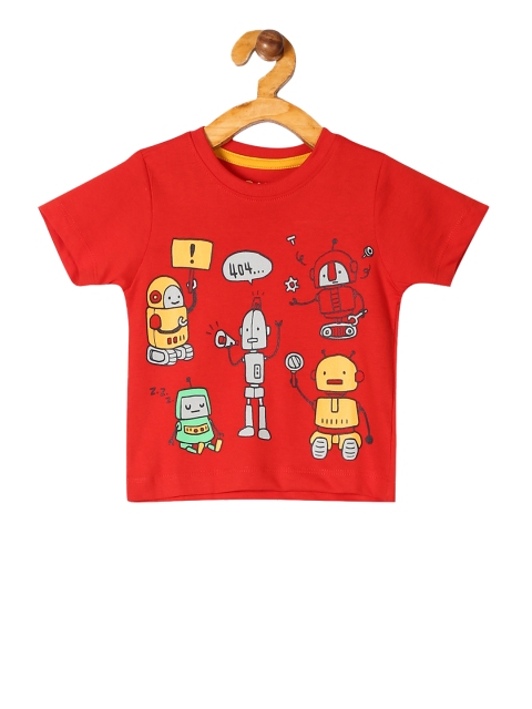 

Donuts Boys Red Printed Round Neck T-shirt