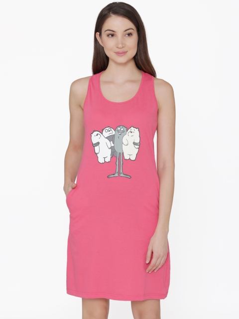 

Clovia Pink Printed Nightdress
