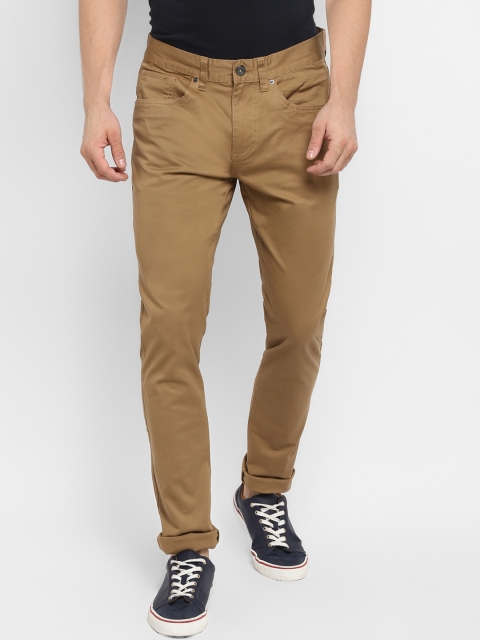 

Red Tape Men Khaki Slim Fit Solid Regular Trousers