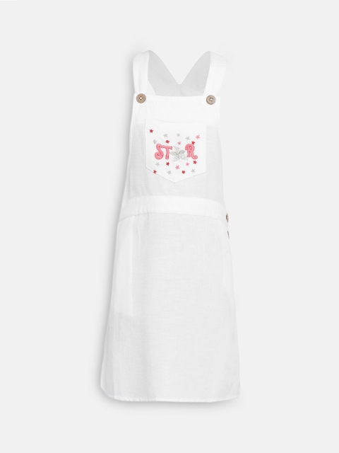 

Oxolloxo Girls White Pinafore Dress