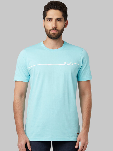 

Park Avenue Men Blue Printed Round Neck T-shirt