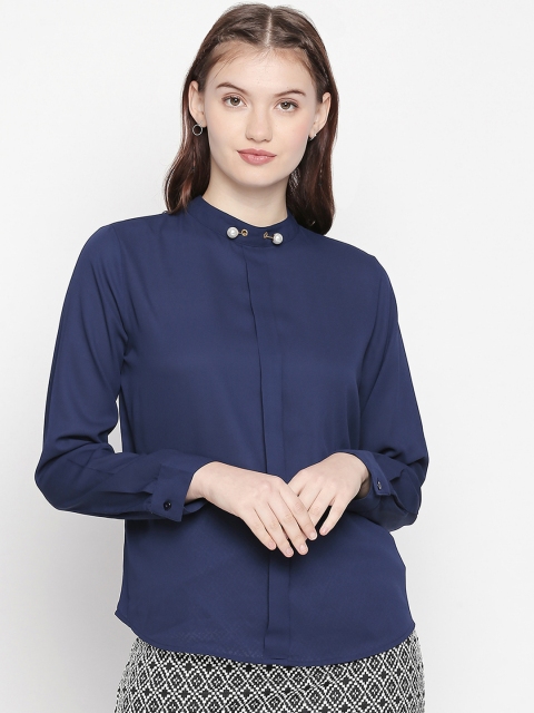 

Annabelle by Pantaloons Women Navy Blue Solid Top