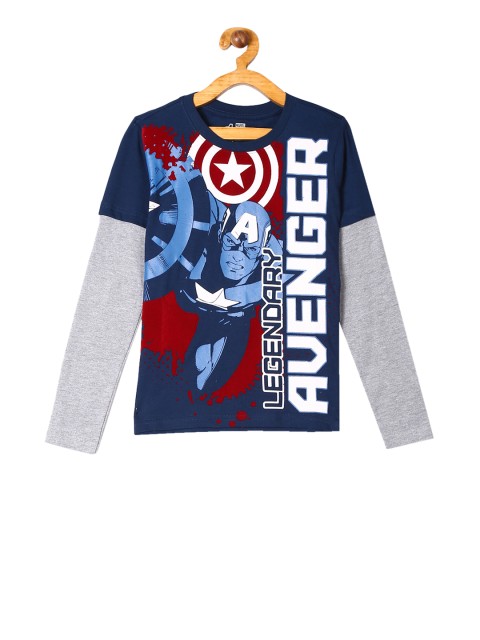 

Colt Boys Blue Avengers Printed Round Neck T-shirt