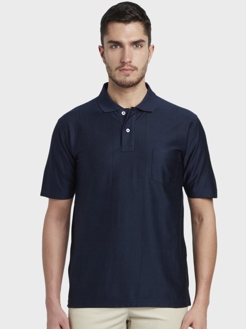 

ColorPlus Men Navy Blue Solid Polo Collar T-shirt