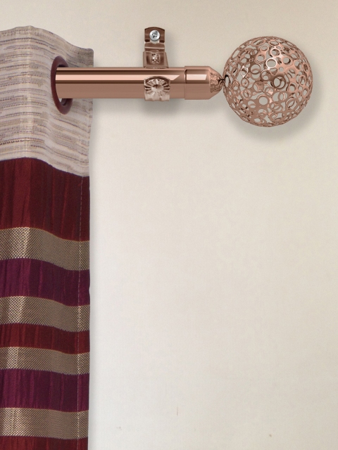 

Story@home Copper-toned Extendable Curtain Rod With Brackets & Finials