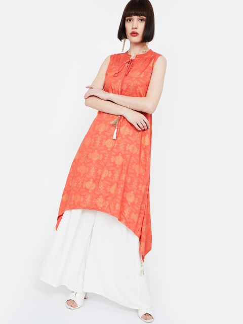 

Colour Me by Melange Women Orange Printed A-Line Kurta