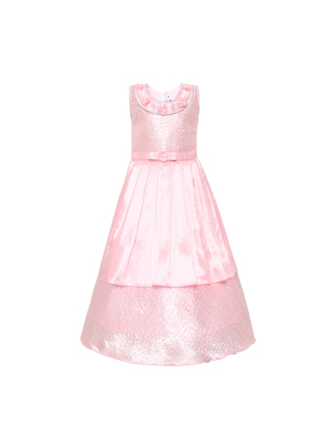 

Aarika Girls Pink Fit and Flare Silk Dress