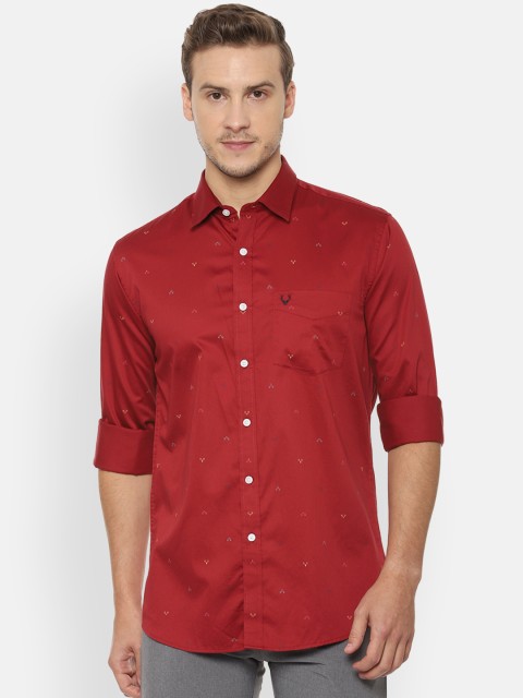

Allen Solly Men Red Slim Fit Printed Casual Shirt