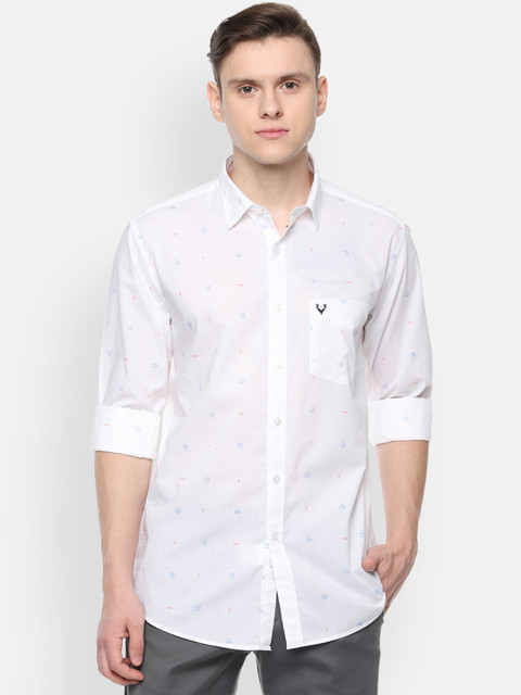 

Allen Solly Men White Slim Fit Printed Casual Shirt