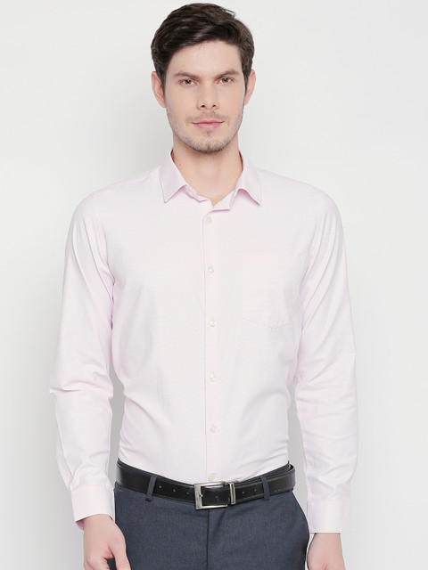 

RICHARD PARKER by Pantaloons Men Pink Slim Fit Self Design Formal Shirt