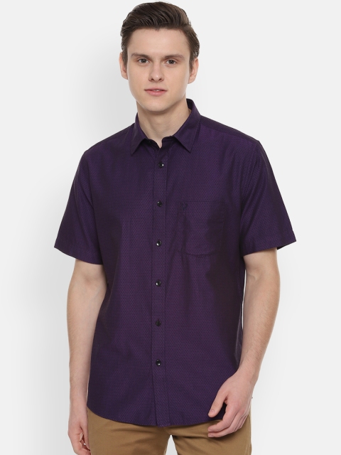 

Allen Solly Men Purple Slim Fit Self Design Casual Shirt