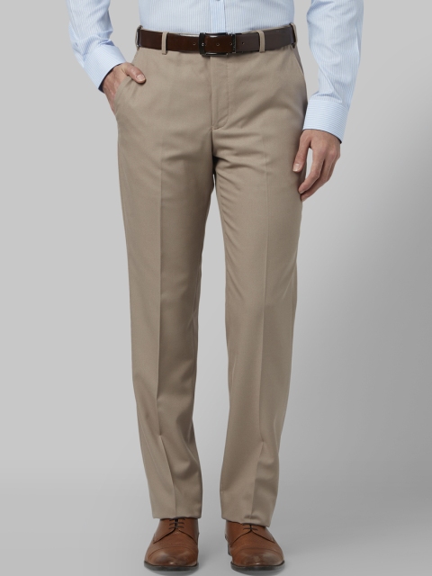

Park Avenue Men Beige Regular Fit Solid Knitted Formal Trousers