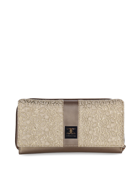 

ESBEDA Women Rose Gold Self Design Three Fold Wallet