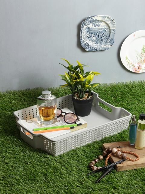 

House Of Accessories Grey Plastic Desk Organiser