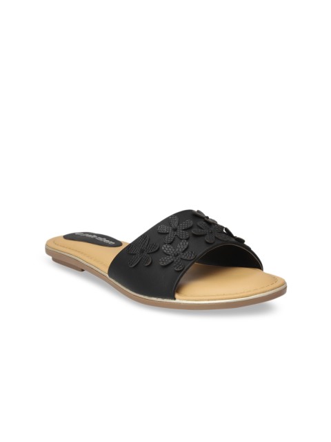 

pelle albero Women Black Solid Open Toe Flats
