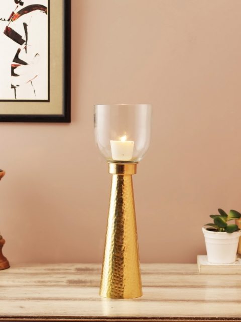 

Living Essence Gold-Toned & Transparent Tea-Light Candle Holder