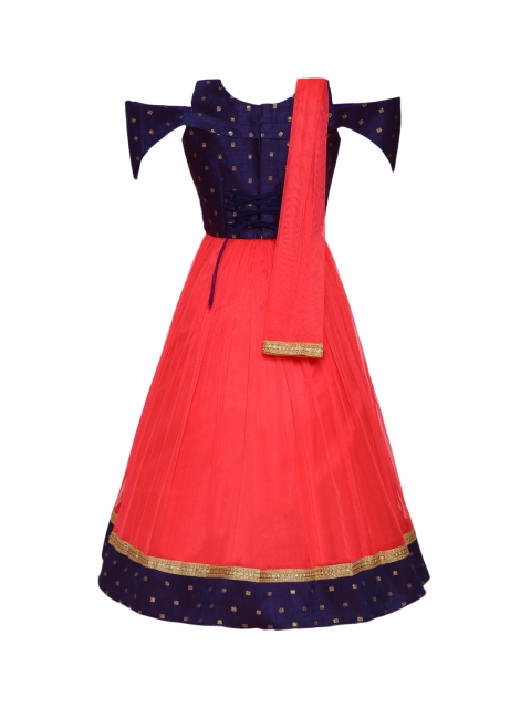 

Aarika Red Ready to Wear Pattu Pavadai with Dupatta