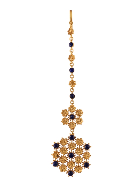 

Zariin Women 22KT Gold-Plated Blue Stone-Studded Handcrafted Maang Tikka