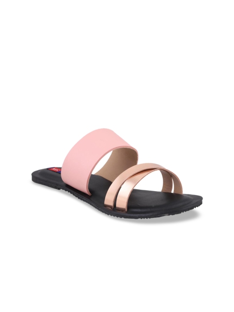 

MSC Women Pink Colourblocked Open Toe Flats