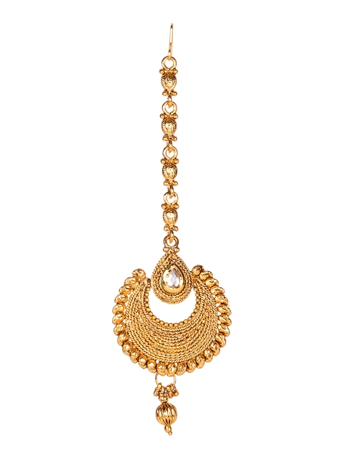 

ANIKAS CREATION Women Gold-Plated Embellished Maang Tikka