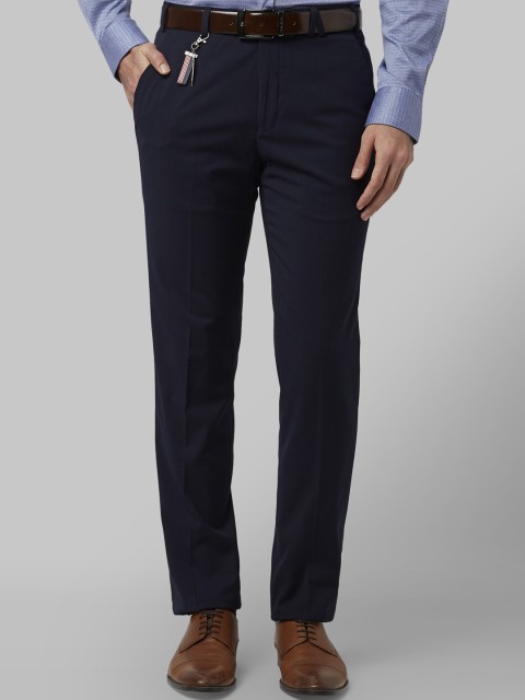 

Park Avenue Men Blue Regular Fit Solid Knitted Formal Trousers