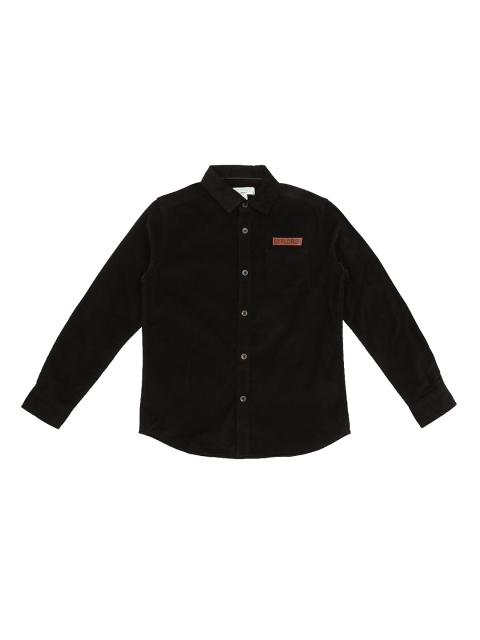 

Pantaloons Junior Boys Black Regular Fit Solid Casual Shirt