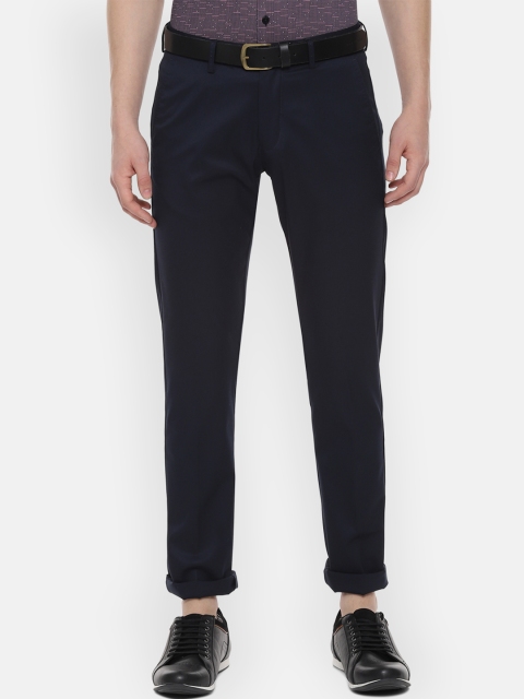

Allen Solly Men Navy Blue Slim Fit Solid Regular Trousers