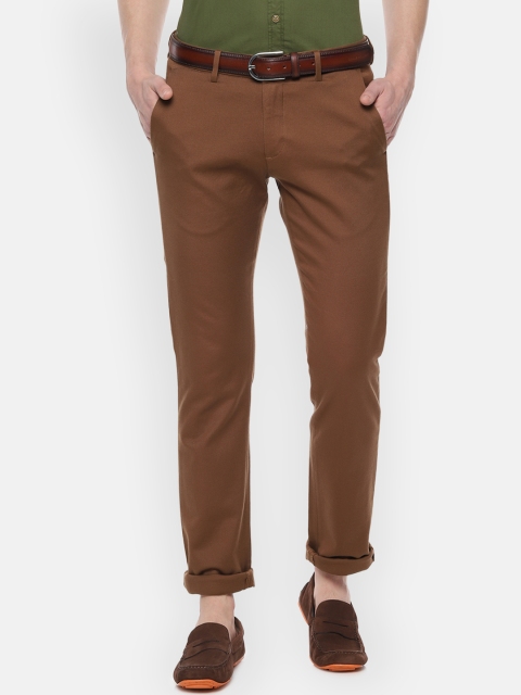 

Allen Solly Men Brown Slim Fit Solid Regular Trousers
