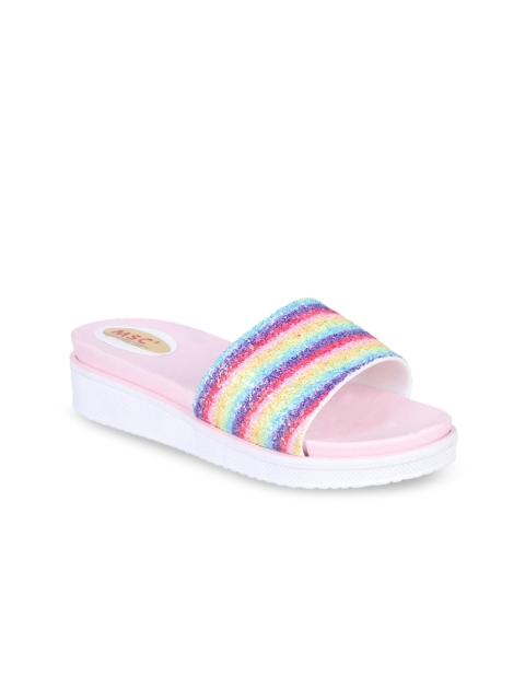 

MSC Women Pink Solid Open Toe Flats