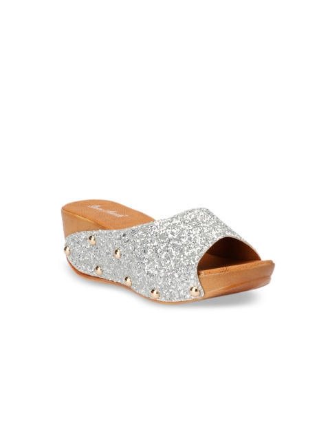 

Bruno Manetti Women Silver-Toned Solid Heels