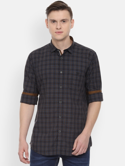 

Van Heusen Sport Men Brown & Black Slim Fit Checked Casual Shirt
