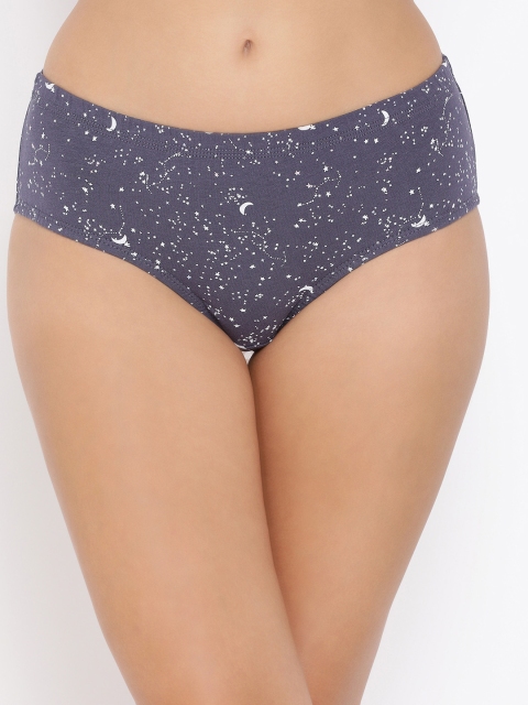 

Clovia Women Grey & White Printed Mid-Rise Hipster Briefs PN2855P05XL