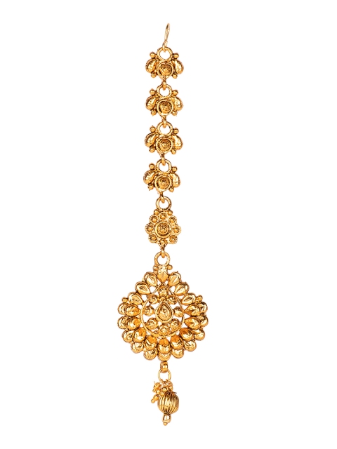 

ANIKAS CREATION Women Gold-Plated Kundan Embellished Maang Tikka
