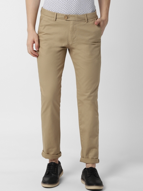 

Peter England Casuals Men Beige Slim Fit Self Design Chinos