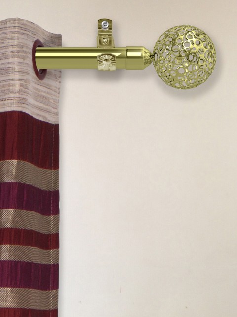 

Story@home Gold-toned Extendable Curtain Rod With Brackets & Finials
