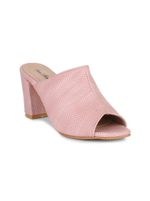 

Bruno Manetti Women Pink Textured Mules