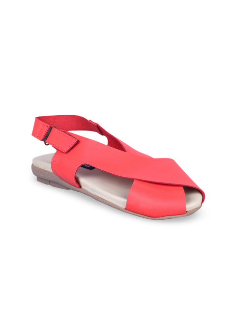 

MSC Women Red Solid One Toe Flats